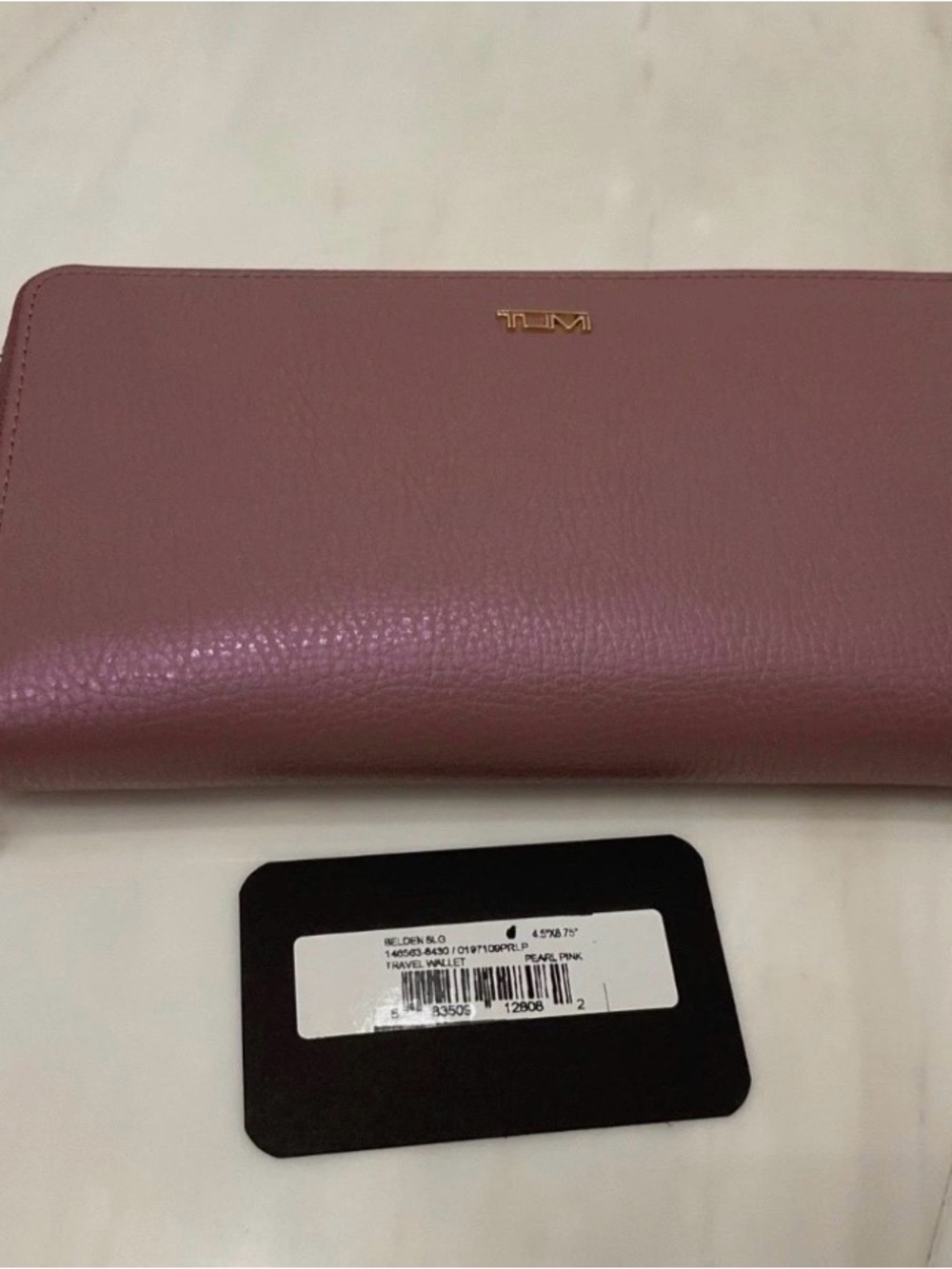 Tumi Belden * Pink Pearl * Leather Zip Around Travel Passport Wallet